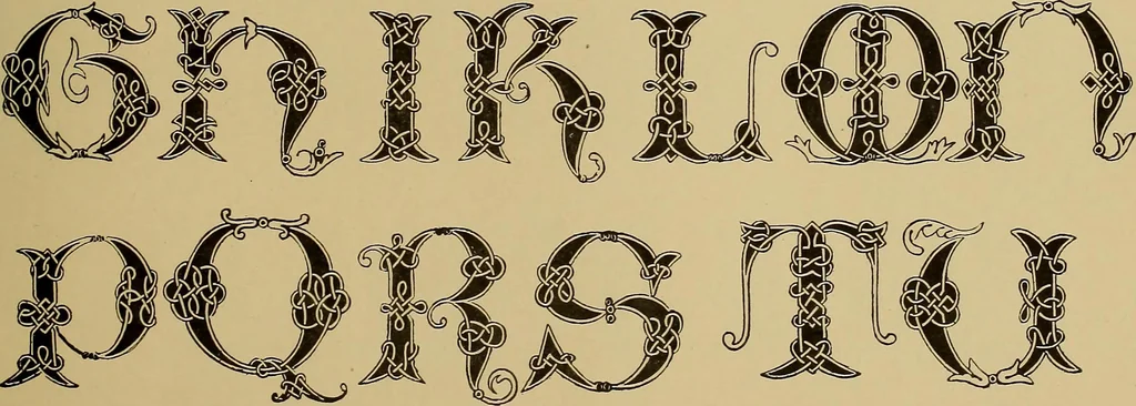 An illustration from The signist's book of modern alphabets, plain and ornamental, ancient and mediæval, from the eighth to the twentieth century, with numerals, 1906, leaf 172