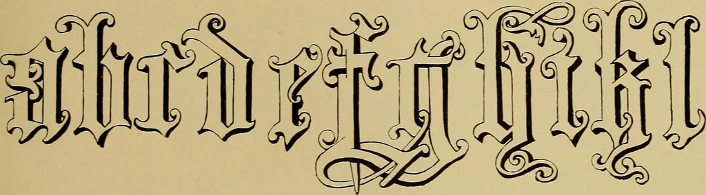 An illustration from The signist's book of modern alphabets, plain and ornamental, ancient and mediæval, from the eighth to the twentieth century, with numerals, 1906, leaf 176