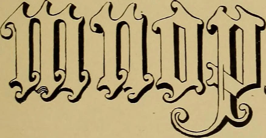An illustration from The signist's book of modern alphabets, plain and ornamental, ancient and mediæval, from the eighth to the twentieth century, with numerals, 1906, leaf 176