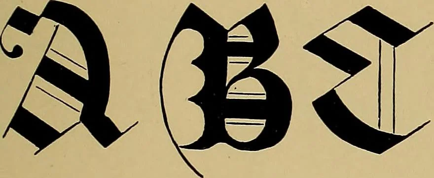 An illustration from The signist's book of modern alphabets, plain and ornamental, ancient and mediæval, from the eighth to the twentieth century, with numerals, 1906, leaf 184