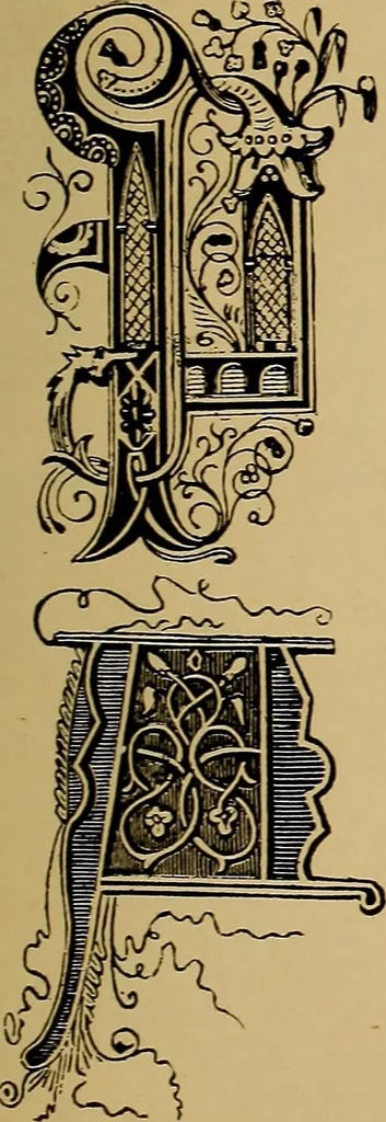 An illustration from The signist's book of modern alphabets, plain and ornamental, ancient and mediæval, from the eighth to the twentieth century, with numerals, 1906, leaf 194