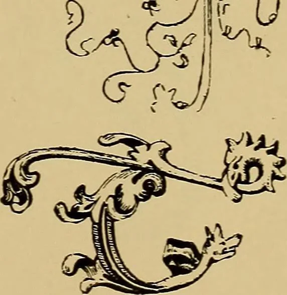 An illustration from The signist's book of modern alphabets, plain and ornamental, ancient and mediæval, from the eighth to the twentieth century, with numerals, 1906, leaf 194