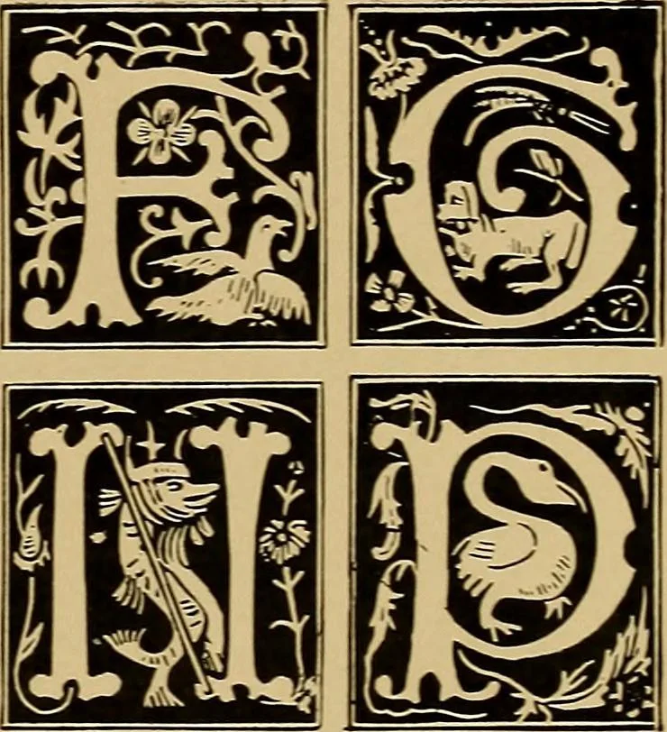 An illustration from The signist's book of modern alphabets, plain and ornamental, ancient and mediæval, from the eighth to the twentieth century, with numerals, 1906, leaf 206