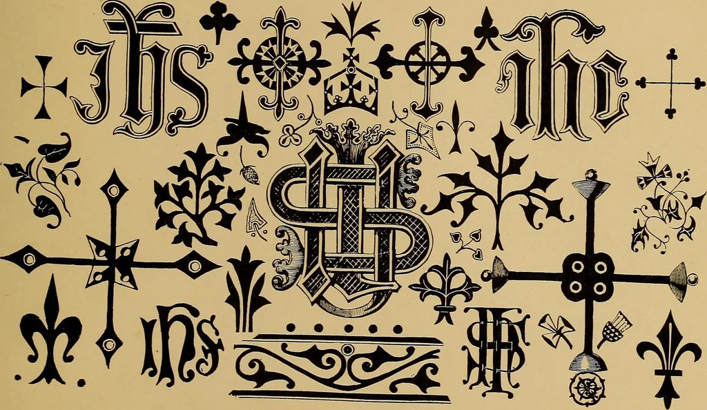 An illustration from The signist's book of modern alphabets, plain and ornamental, ancient and mediæval, from the eighth to the twentieth century, with numerals, 1906, leaf 210