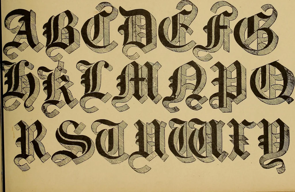 An illustration from The signist's book of modern alphabets, plain and ornamental, ancient and mediæval, from the eighth to the twentieth century, with numerals, 1906, leaf 22