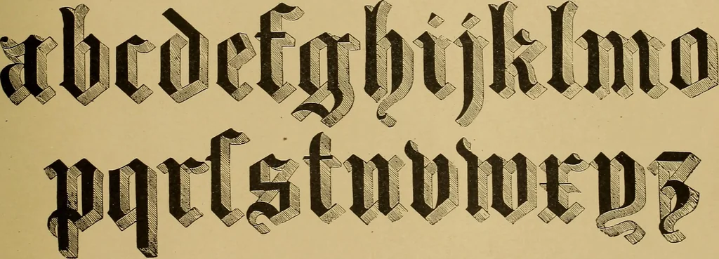 An illustration from The signist's book of modern alphabets, plain and ornamental, ancient and mediæval, from the eighth to the twentieth century, with numerals, 1906, leaf 24