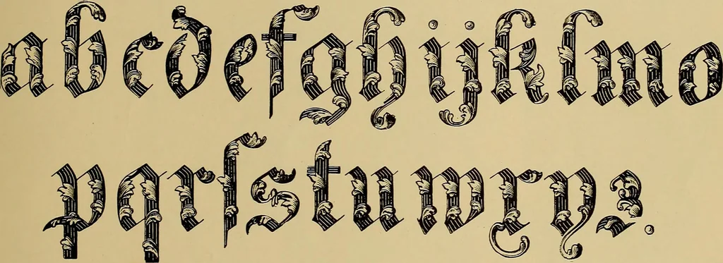 An illustration from The signist's book of modern alphabets, plain and ornamental, ancient and mediæval, from the eighth to the twentieth century, with numerals, 1906, leaf 40