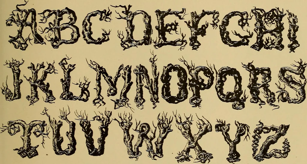An illustration from The signist's book of modern alphabets, plain and ornamental, ancient and mediæval, from the eighth to the twentieth century, with numerals, 1906, leaf 54
