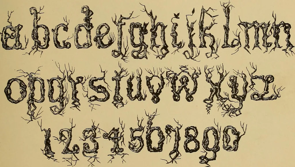 An illustration from The signist's book of modern alphabets, plain and ornamental, ancient and mediæval, from the eighth to the twentieth century, with numerals, 1906, leaf 56