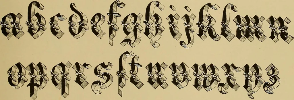 An illustration from The signist's book of modern alphabets, plain and ornamental, ancient and mediæval, from the eighth to the twentieth century, with numerals, 1906, leaf 60
