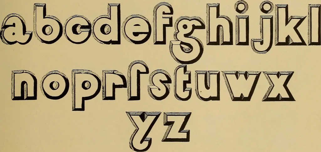 An illustration from The signist's book of modern alphabets, plain and ornamental, ancient and mediæval, from the eighth to the twentieth century, with numerals, 1906, leaf 70