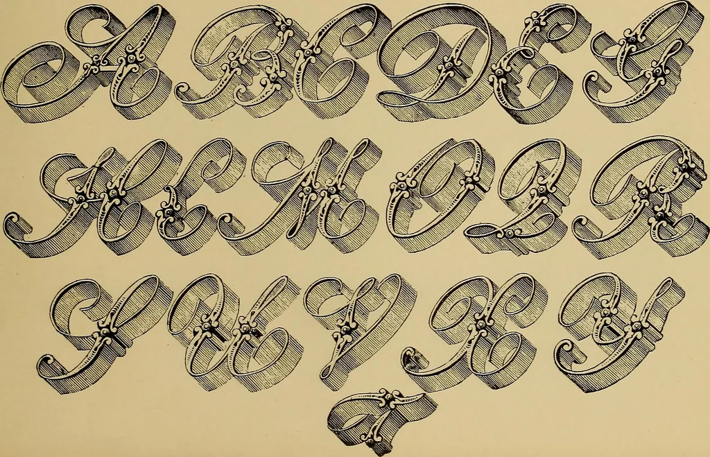 An illustration from The signist's book of modern alphabets, plain and ornamental, ancient and mediæval, from the eighth to the twentieth century, with numerals, 1906, leaf 80