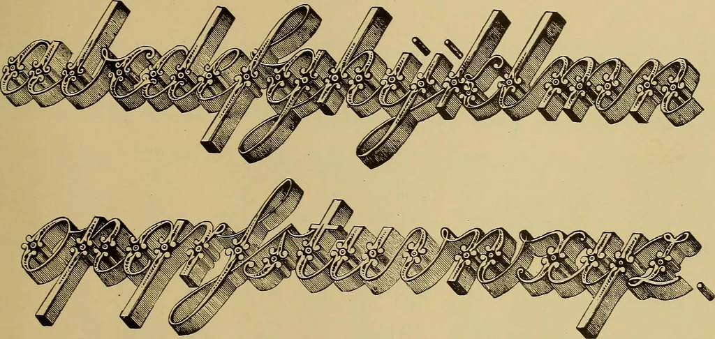 An illustration from The signist's book of modern alphabets, plain and ornamental, ancient and mediæval, from the eighth to the twentieth century, with numerals, 1906, leaf 82