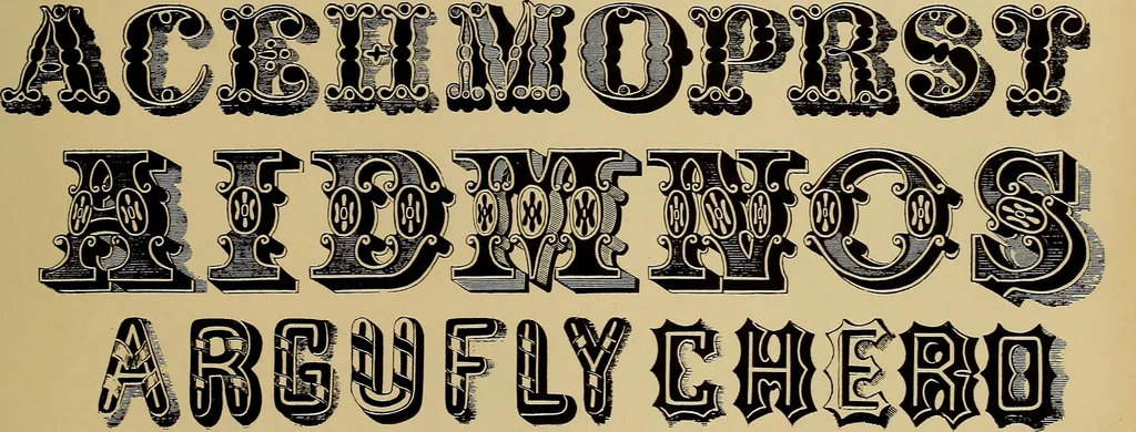 An illustration from The signist's book of modern alphabets, plain and ornamental, ancient and mediæval, from the eighth to the twentieth century, with numerals, 1906, leaf 84
