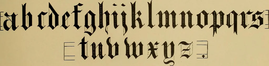 An illustration from The signist's book of modern alphabets, plain and ornamental, ancient and mediæval, from the eighth to the twentieth century, with numerals, 1906, leaf 88