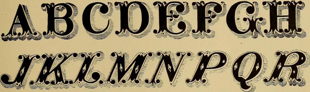 An illustration from The signist's book of modern alphabets, plain and ornamental, ancient and mediæval, from the eighth to the twentieth century, with numerals, 1906, leaf 94