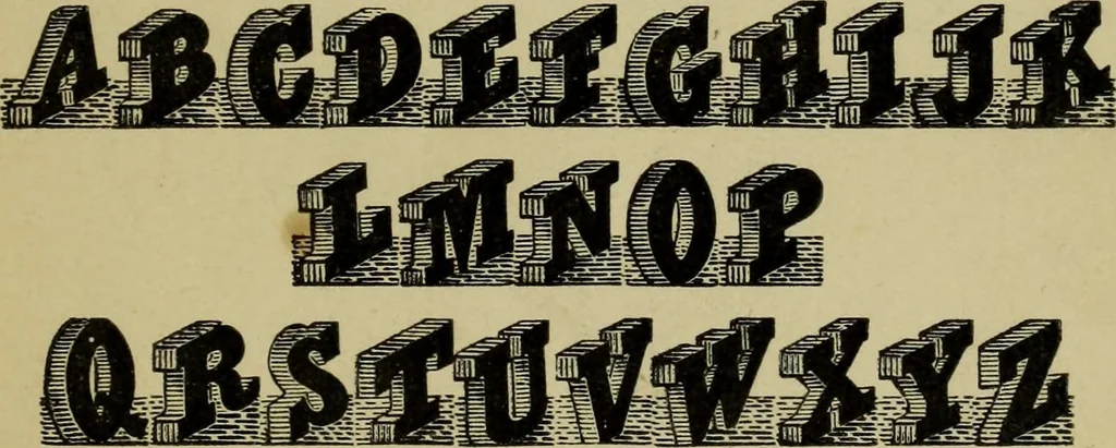 An illustration from Sign writing and glass embossing : a complete practical illustrated manual of the art, to which are added numerous alphabets, 1890, leaf 226