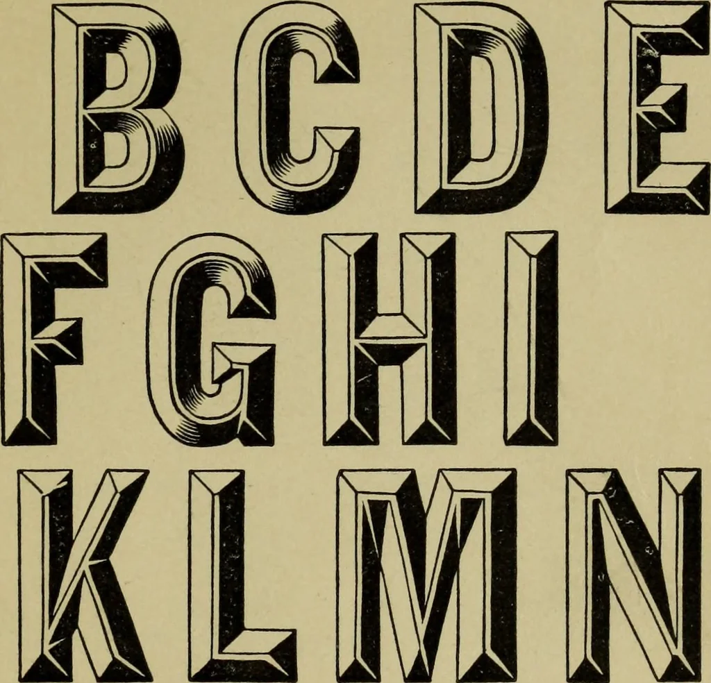 An illustration from Sign writing and glass embossing : a complete practical illustrated manual of the art, to which are added numerous alphabets, 1890, leaf 242