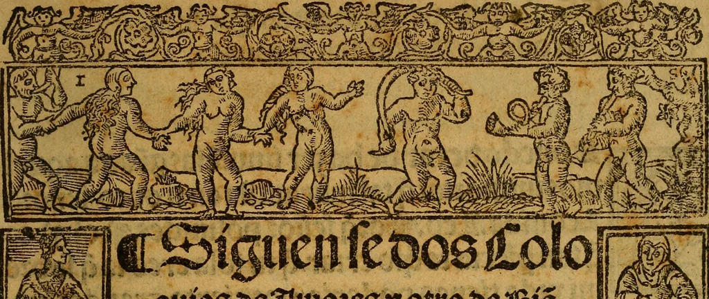 An illustration from Siguense dos coloquios de amores y otro de bie auenturança en el qual se trata en que cõsiste la bienaue turaça desta vida nueuamente compuestos, 1536, leaf 6