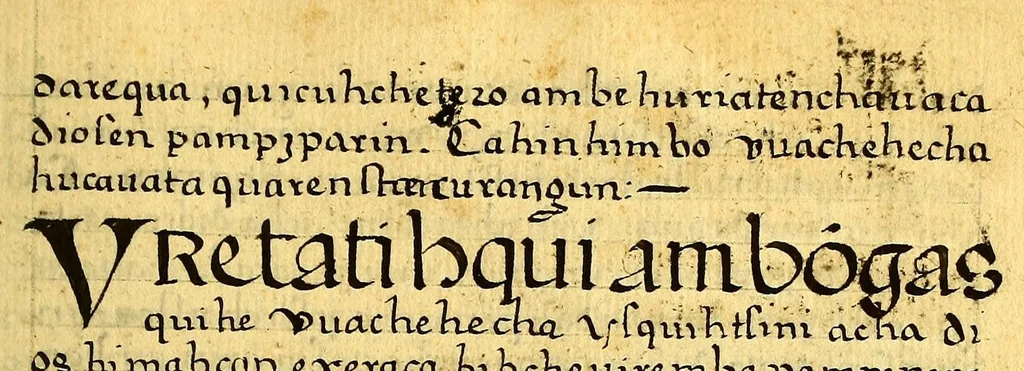 An illustration from Siguense unos breves sermones en la lengua de michuacan para cada domingo del ano fundados sobre un thema aunque por diversas materias,, 1559, leaf 237