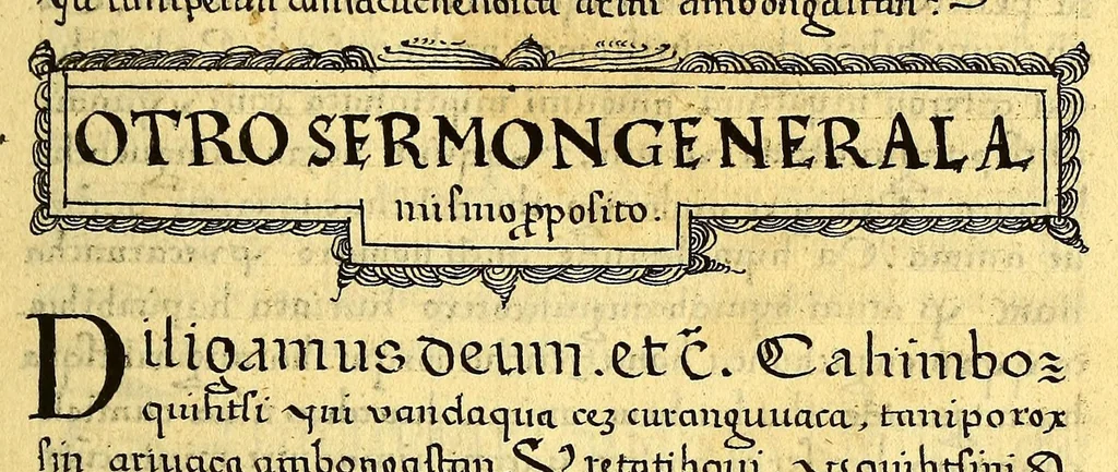 An illustration from Siguense unos breves sermones en la lengua de michuacan para cada domingo del ano fundados sobre un thema aunque por diversas materias,, 1559, leaf 275