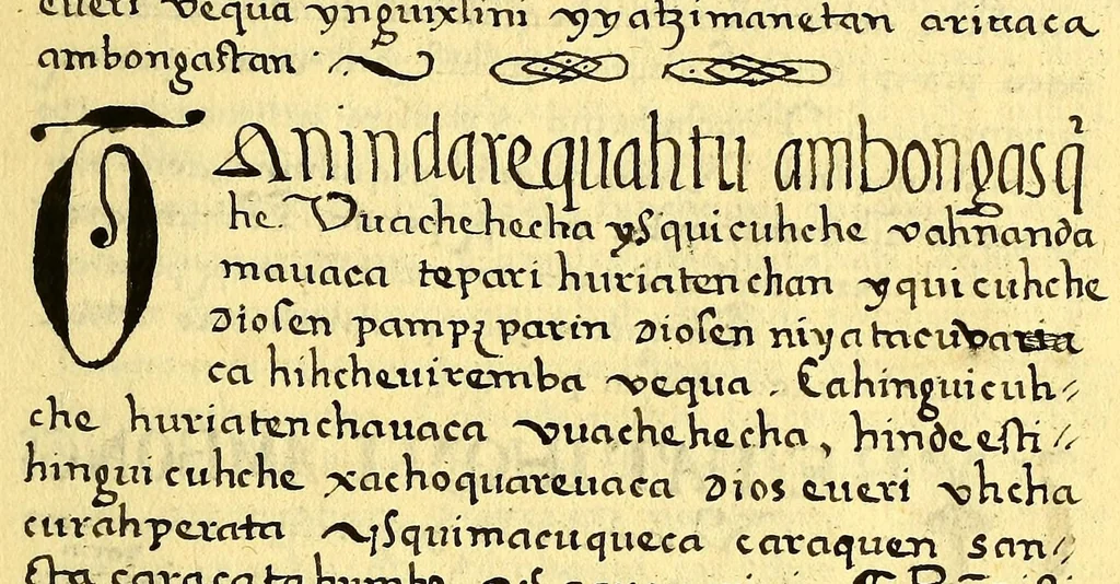 An illustration from Siguense unos breves sermones en la lengua de michuacan para cada domingo del ano fundados sobre un thema aunque por diversas materias,, 1559, leaf 57