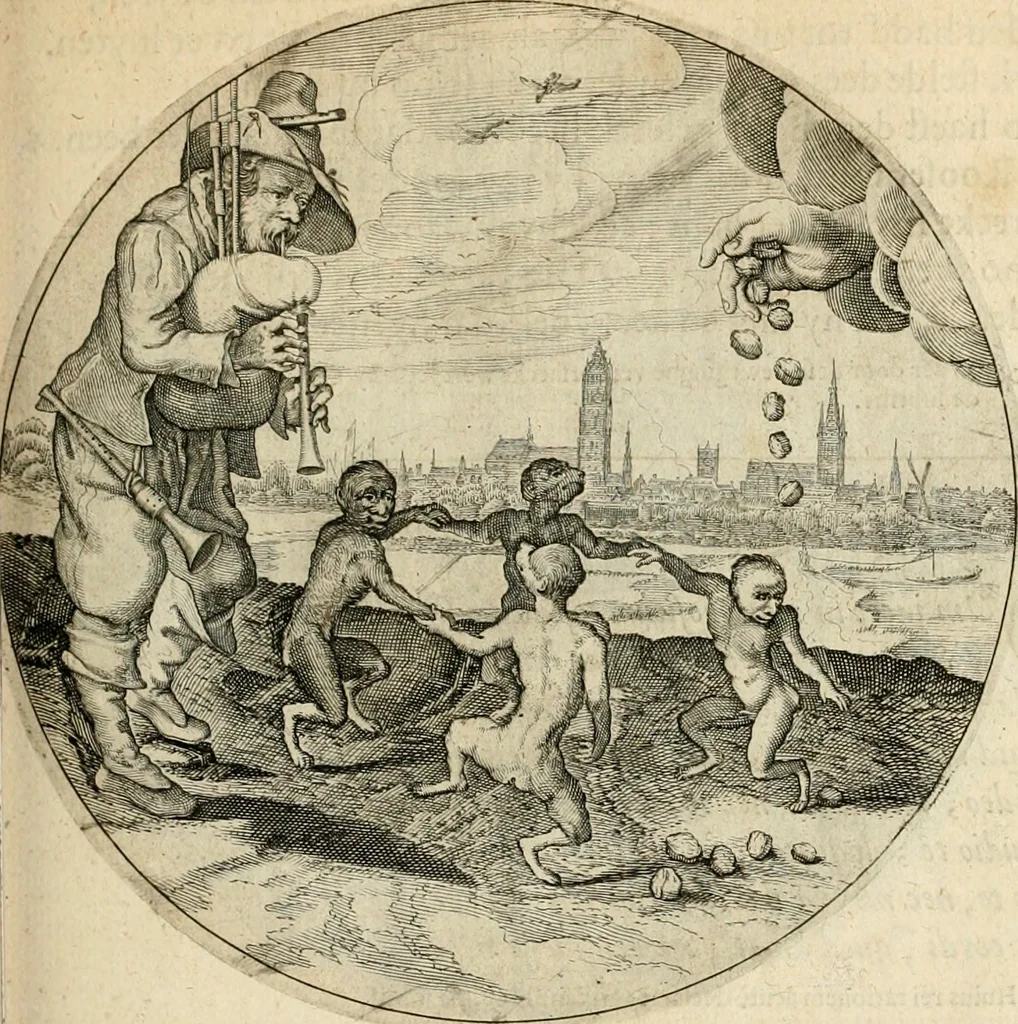 An illustration from Silenus Alcibiadis, sive, Proteus : vitae humanae ideam, emblemate trifariàm variato, oculis subijciens, 1618, leaf 128