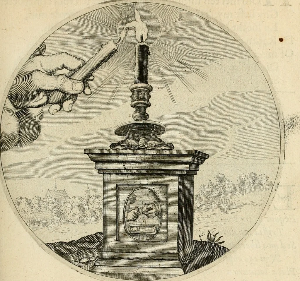 An illustration from Silenus Alcibiadis, sive, Proteus : vitae humanae ideam, emblemate trifariàm variato, oculis subijciens, 1618, leaf 78