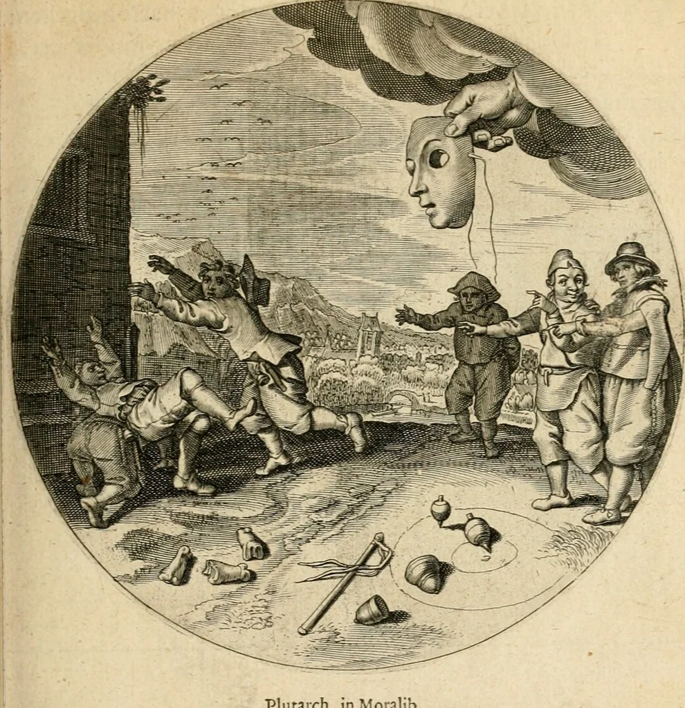 An illustration from Silenus Alcibiadis, sive, Proteus : vitae humanae ideam, emblemate trifariàm variato, oculis subijciens, 1618, leaf 98