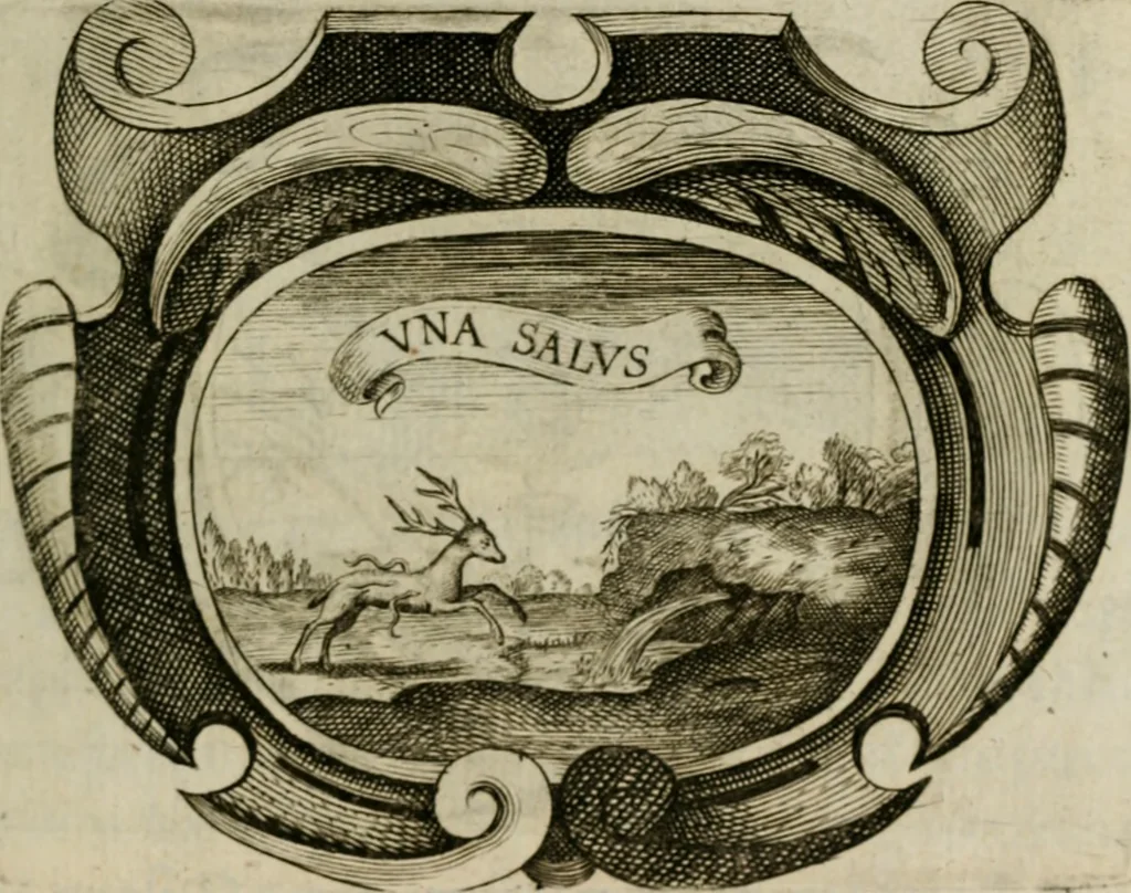 An illustration from Siluestri á Petrasancta Symbola heroica, 1682, leaf 102