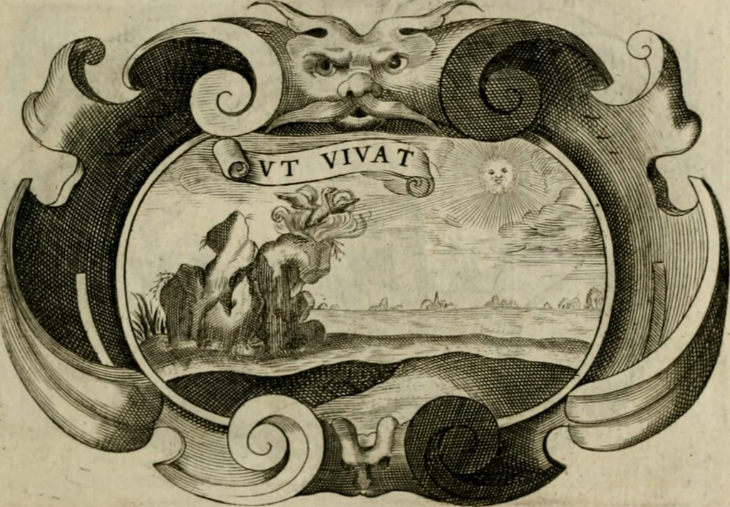 An illustration from Siluestri á Petrasancta Symbola heroica, 1682, leaf 108