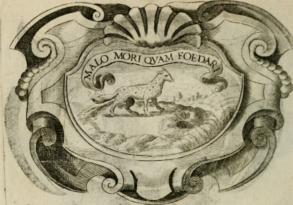 An illustration from Siluestri á Petrasancta Symbola heroica, 1682, leaf 121