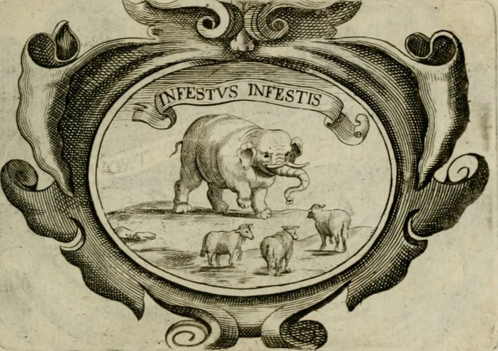 An illustration from Siluestri á Petrasancta Symbola heroica, 1682, leaf 122