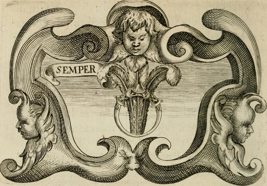 An illustration from Siluestri á Petrasancta Symbola heroica, 1682, leaf 403