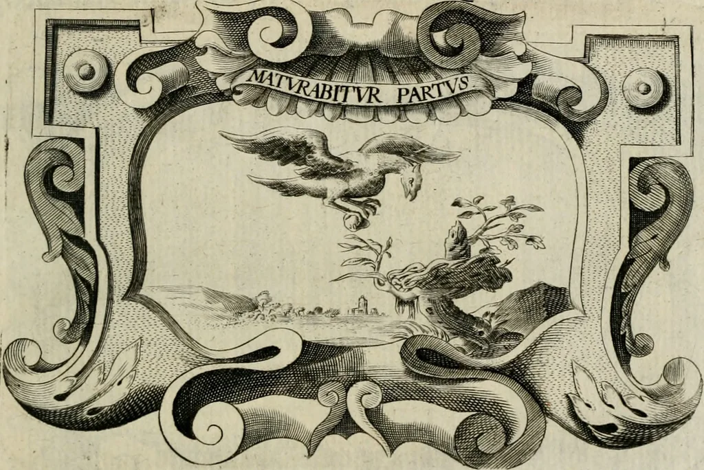 An illustration from Siluestri á Petrasancta Symbola heroica, 1682, leaf 420