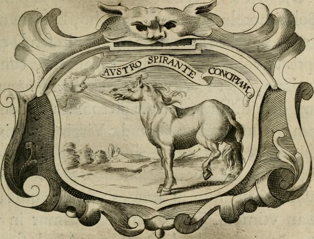 An illustration from Siluestri á Petrasancta Symbola heroica, 1682, leaf 466