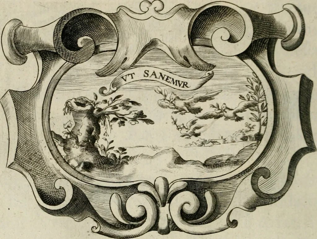 An illustration from Siluestri á Petrasancta Symbola heroica, 1682, leaf 517
