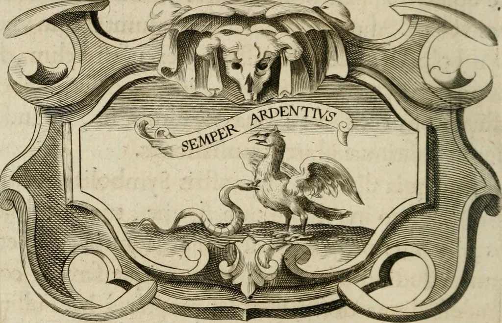 An illustration from Siluestri á Petrasancta Symbola heroica, 1682, leaf 543