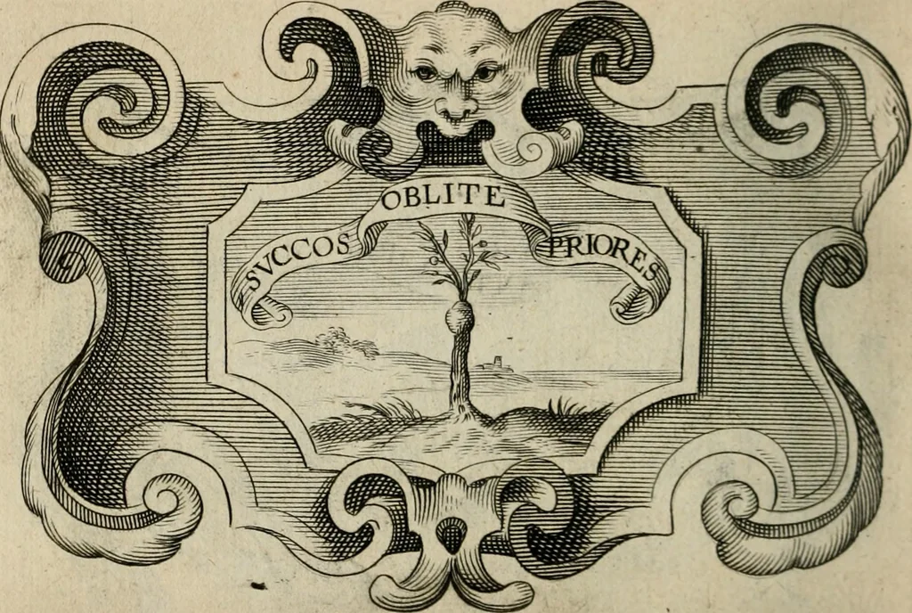 An illustration from Siluestri á Petrasancta Symbola heroica, 1682, leaf 559