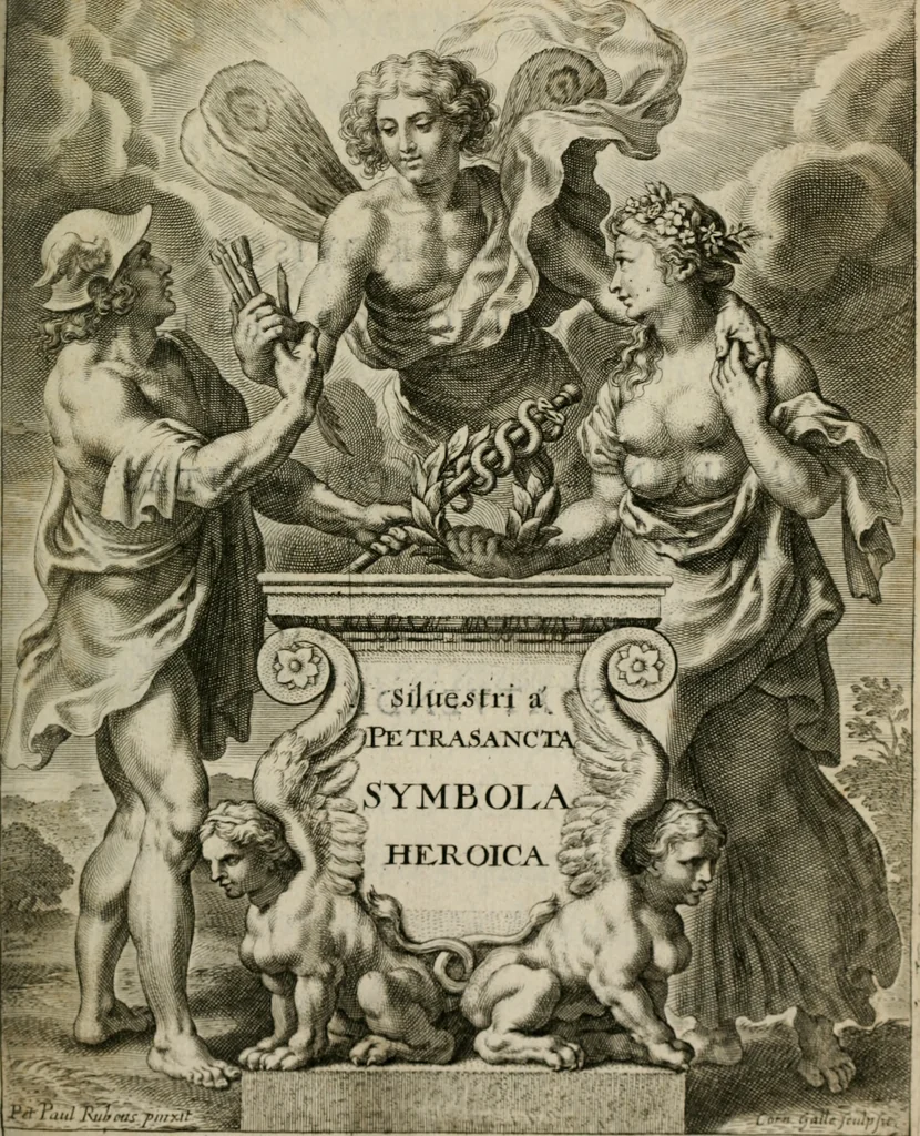 An illustration from Siluestri á Petrasancta Symbola heroica, 1682, leaf 8