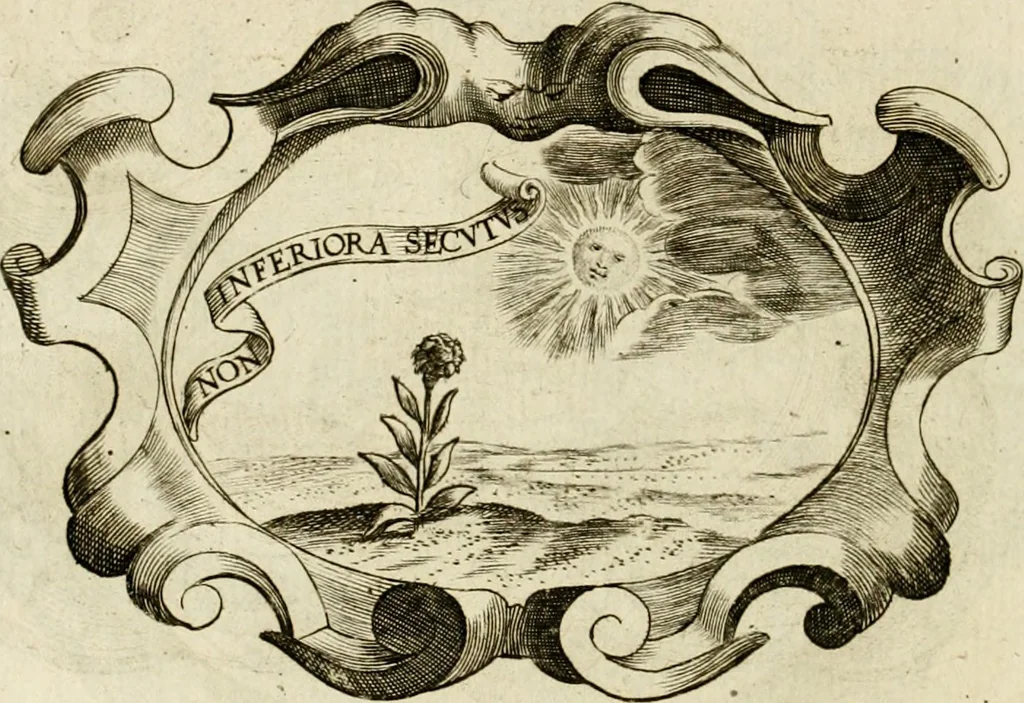 An illustration from Siluestri à Petrasancta Symbola heroica, 1682, leaf 353