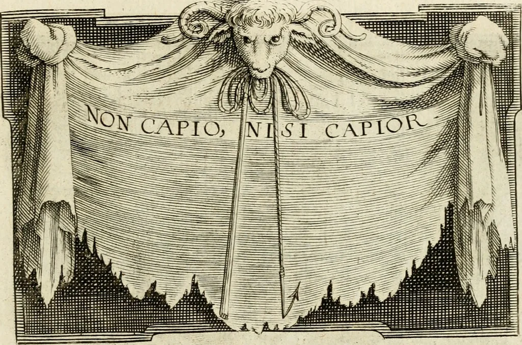 An illustration from Siluestri à Petrasancta Symbola heroica, 1682, leaf 454