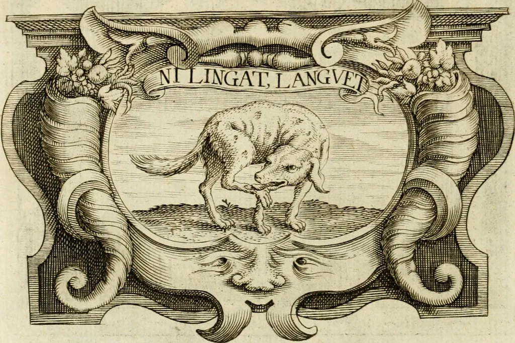 An illustration from Siluestri à Petrasancta Symbola heroica, 1682, leaf 455