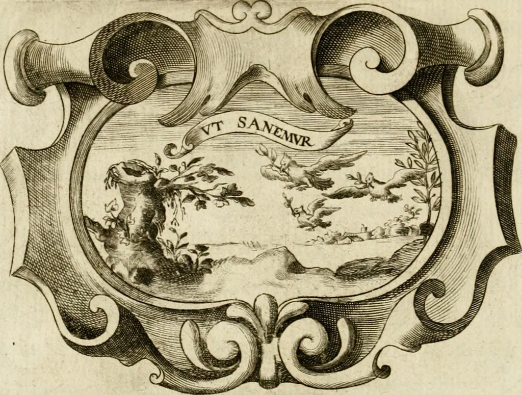 An illustration from Siluestri à Petrasancta Symbola heroica, 1682, leaf 513