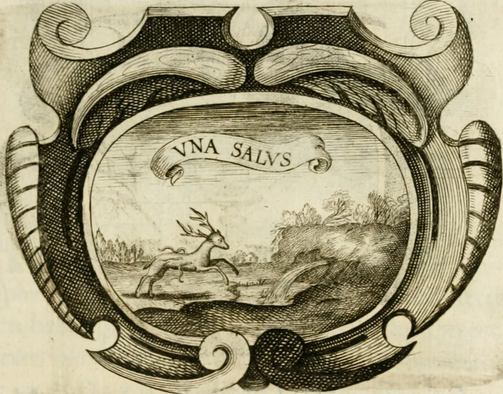 An illustration from Siluestri à Petrasancta Symbola heroica, 1682, leaf 98