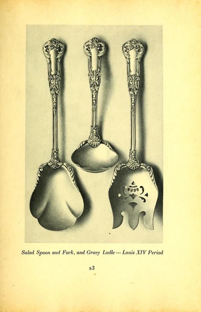 An illustration from Silver for the dining room, selected periods, 1912, leaf 45
