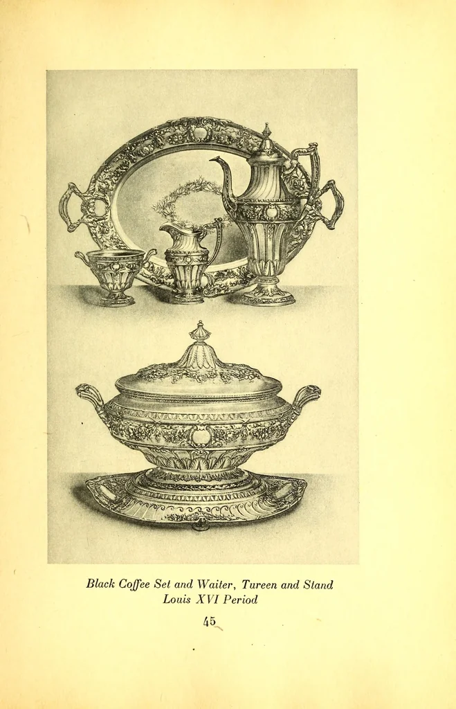 An illustration from Silver for the dining room, selected periods, 1912, leaf 67