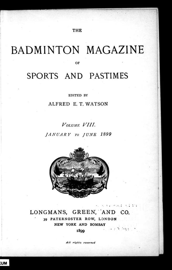 An illustration from The Badminton Magazine of Sports and Pasttimes 1899-01: Vol 8 Iss 42, 1899, leaf 0