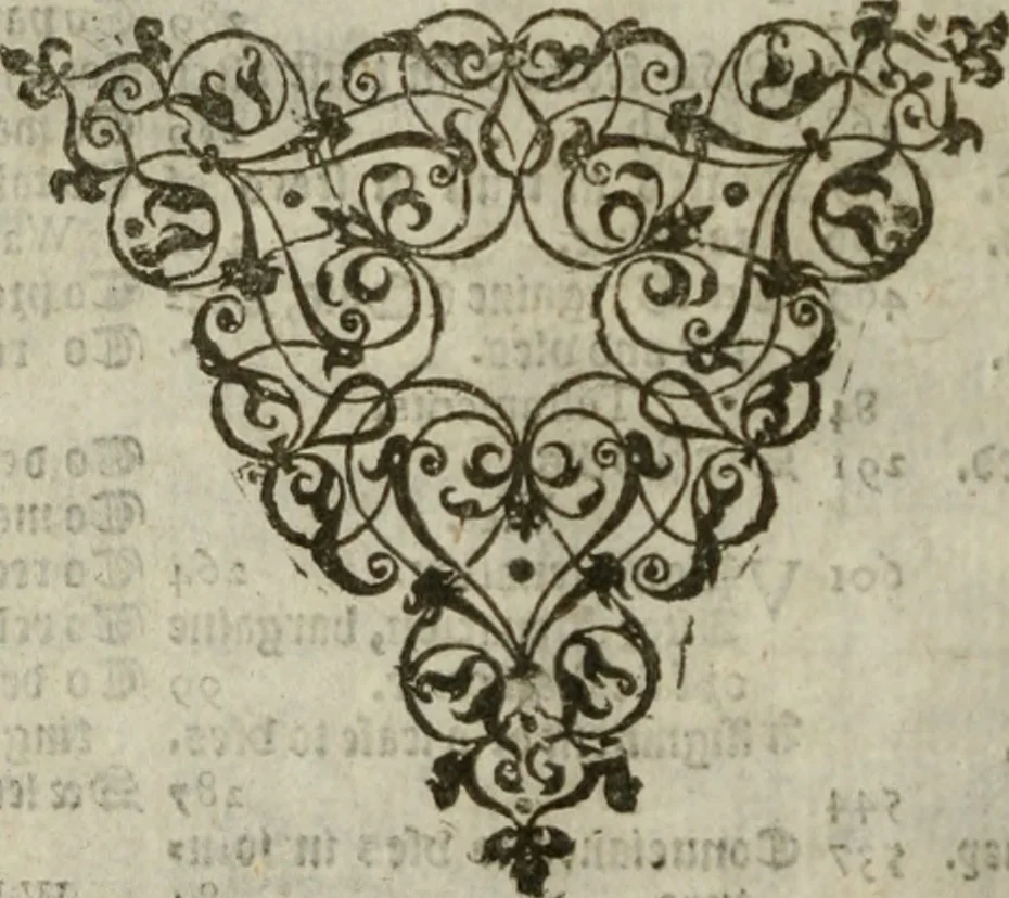 An illustration from Simboleography. Which may be termed the art, or description, of instruments and presidents, 1615, leaf 13