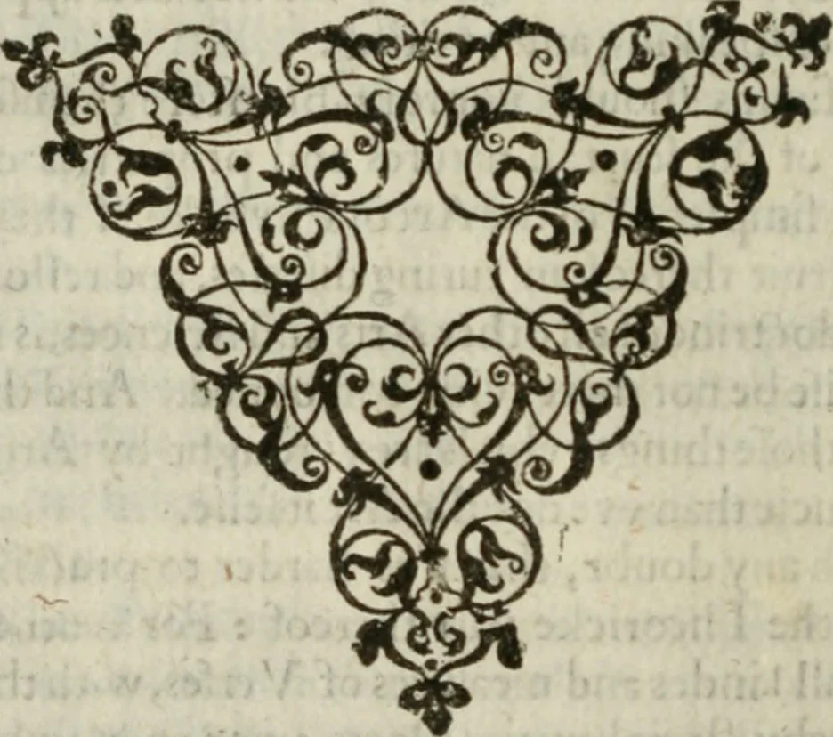 An illustration from Simboleography. Which may be termed the art, or description, of instruments and presidents, 1615, leaf 47